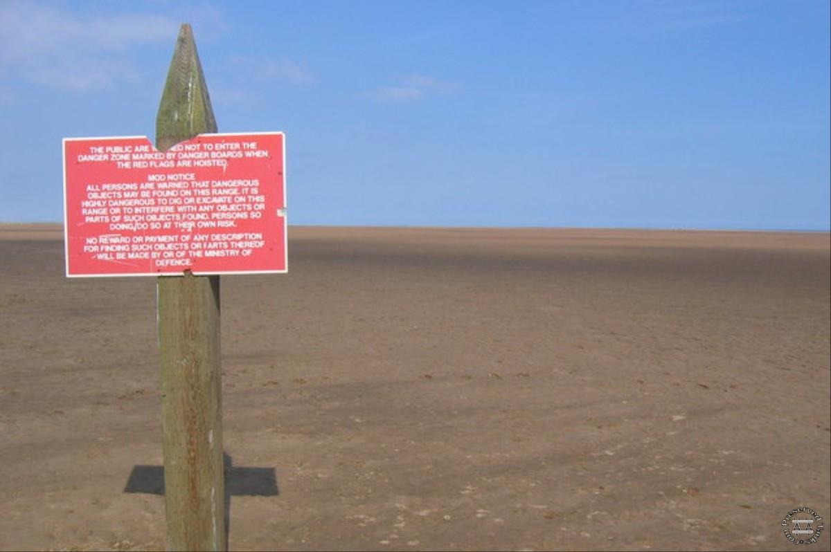 Danger Zone sign near Theddlethorpe St Helen, photo taken by Stephen Horncastle