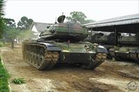 An M60 tank on the move