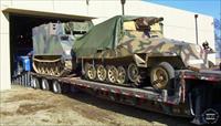 SdKfz 251/9 and M577 loaded ready for transport to Fort Benning