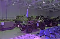Armoured vehicle display inside museum building