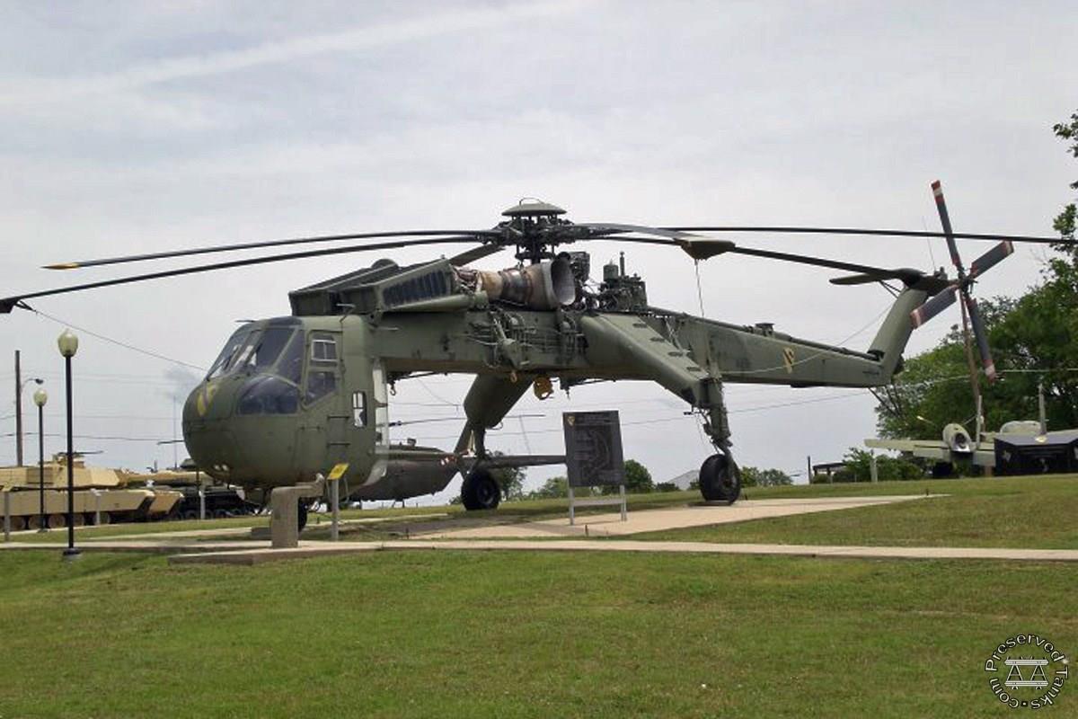 CH-54 helicopter marking the external display area