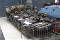 Half-track chassis in workshop