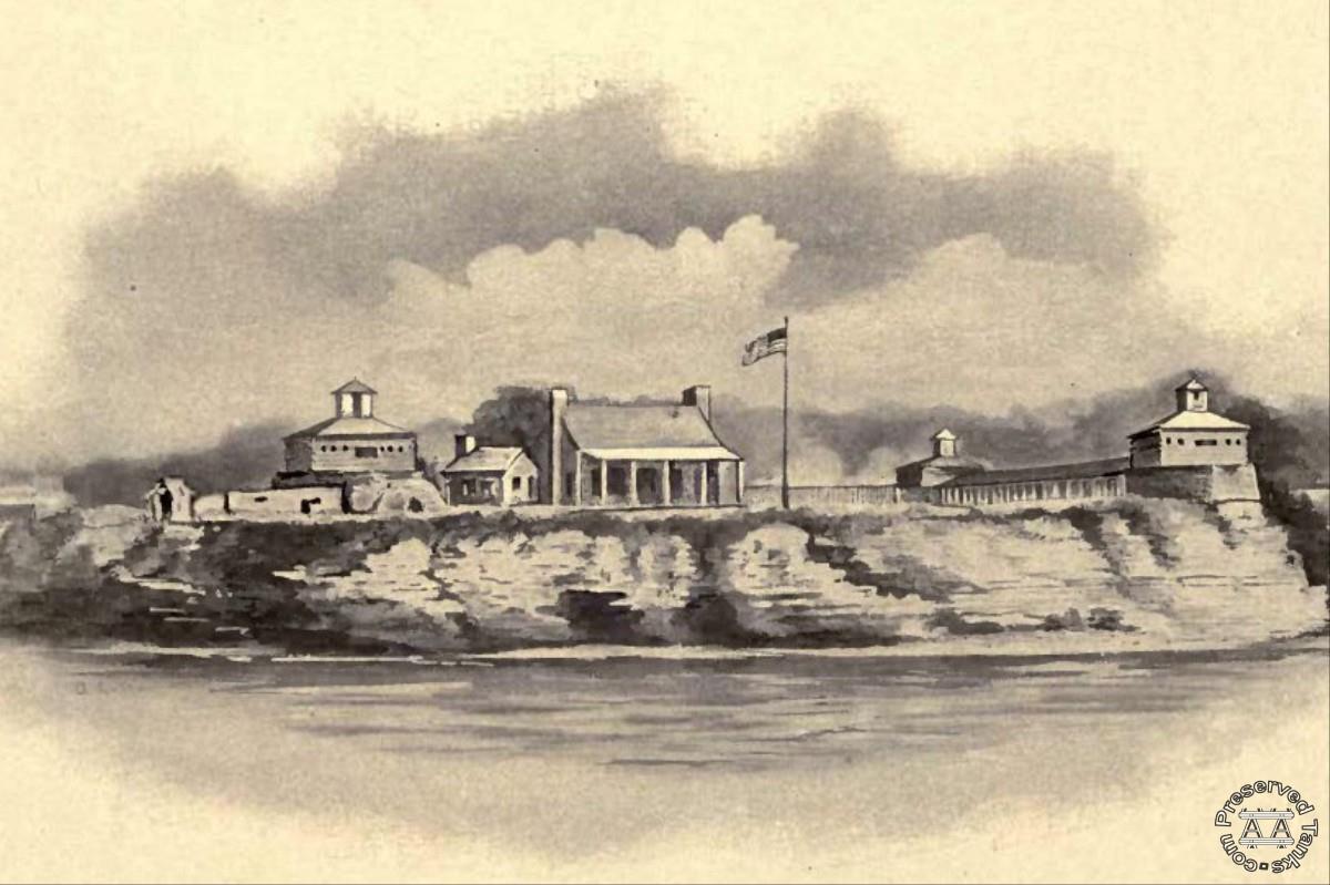 Fort Armstrong, drawn by A.C. Walker