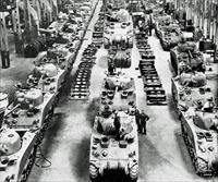 M4 Sherman tanks in production at Detroit Tank Arsenal, photo from WW2InColor.com