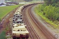 “M1 tanks arriving for overhaul at Anniston Army Depot (AL) railhead. These will probably leave the depot as M1A1 tanks. US ARMY PHOTO Courtesy of ANAD”, via Flickr.com