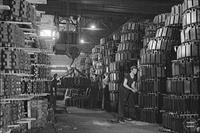 “Stored in this large war plant are huge piles of finished M-3 tank rubber treads - only a few days’ supply for the tank plant, Baldwin Locomotive Works”