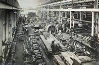 “View of the tank assembly shop at the Lincoln works of William Foster and Company” - the tanks are apparently Whippets, photo from Lincolnshire County Council