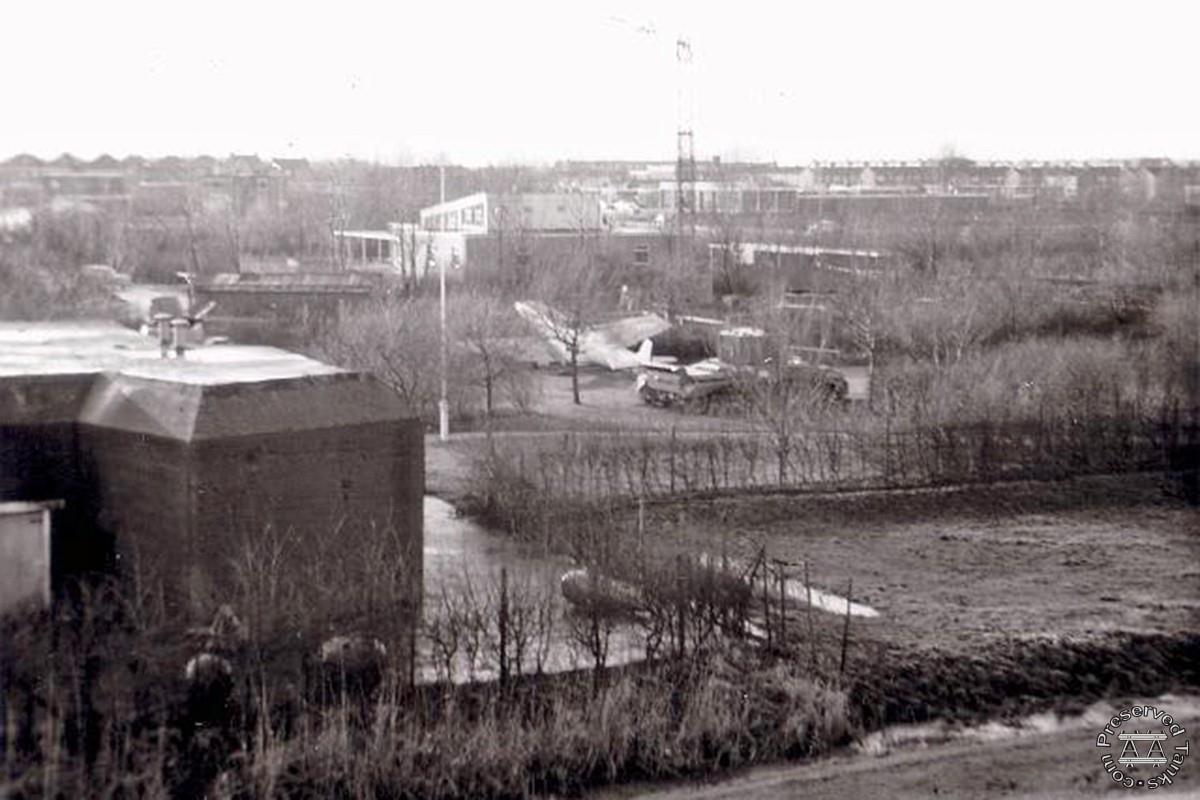 Zeebadweg bunker near the War Museum 1965, note the Challenger tank and Spitfire aircraft in the background