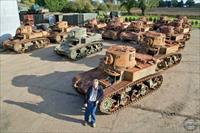 Mike Stallwood and his batch of Stuart tanks from Brazil