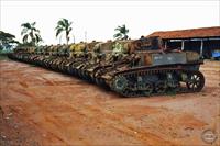 A row of Stuart tanks