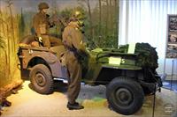 Willys jeep display in the museum building