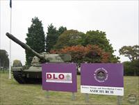 “The entrance to the Defence Storage and Distribution Centre at Ashchurch. The tank