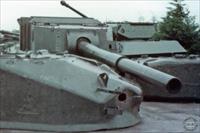 Turret on display outside the museum before installation onto a donor hull