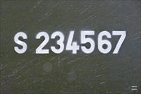 Close-up of registration number