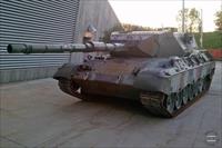 Front left view of tank behind museum, photo by 